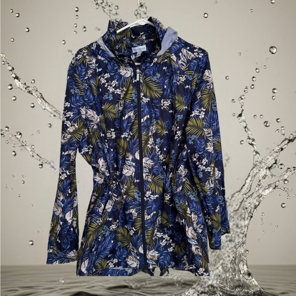 🌧️🧥Susan Graver Blue and Green Utility Jacket